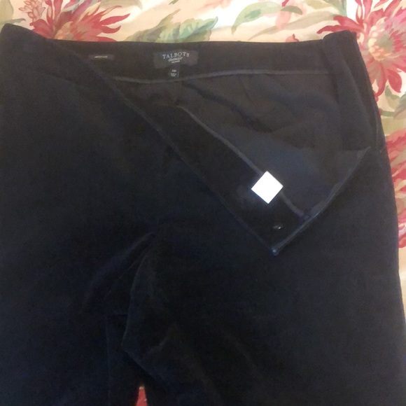 TALBOTS Size 14 P HERITAGE Stretch Velvet FlatFront 
NO Pocket Side-Zip Slimming - Picture 11 of 13